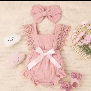 Cute romper with a lacey trim